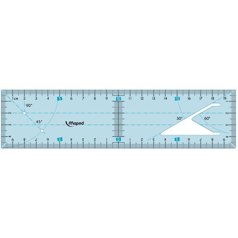 REGLE EQUERRE 2EN1 PP 20CM