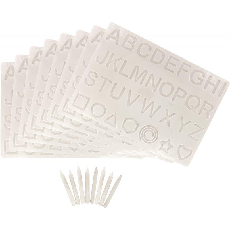 LOT 8PLAT.LETTRE MAJU +8STYLET