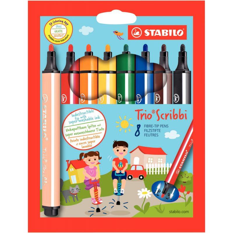 POCH 8 FEUTRES TRIO SCRIBBI