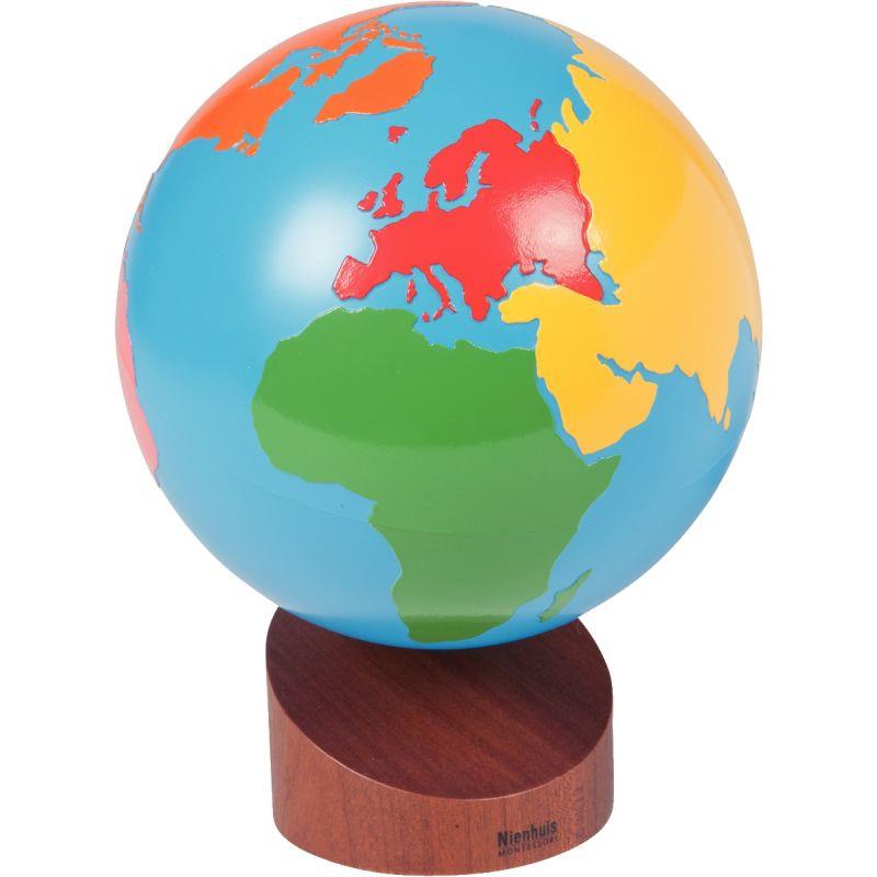 GLOBE CONTINENTS EN COULEUR