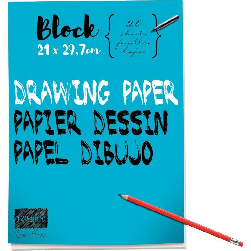 BLOC 40P DESSIN 120G A4 UNI