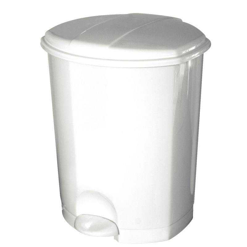 POUBELLE PEDALE PLAST BLC 30L