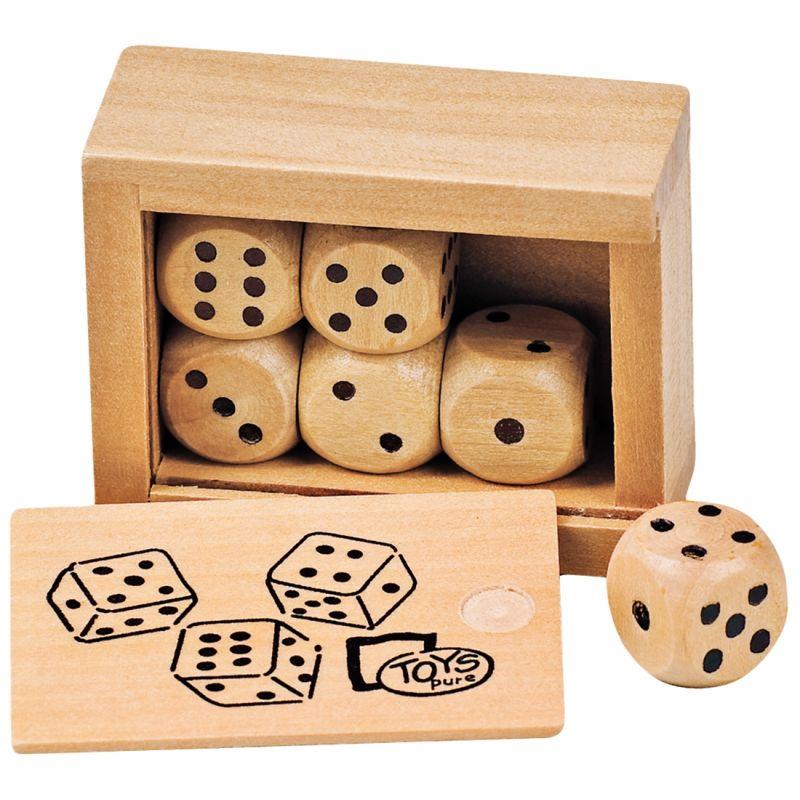 MINI COFFRET 6 DES EN BOIS