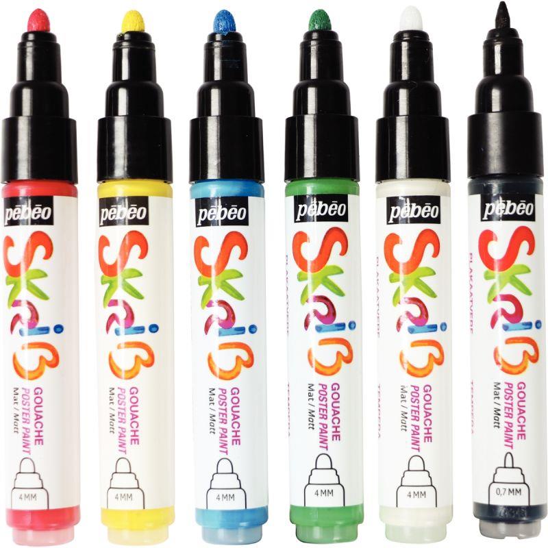 SET 6 MARQ GOUACHE COL BASIQUE