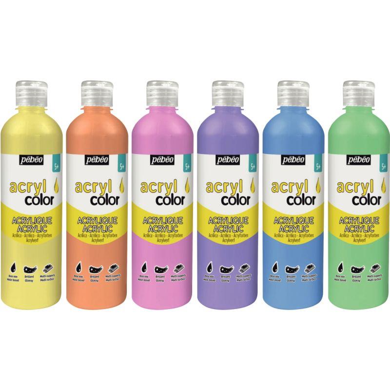 CRT 6FL 500ML ACRYL PASTEL ASS