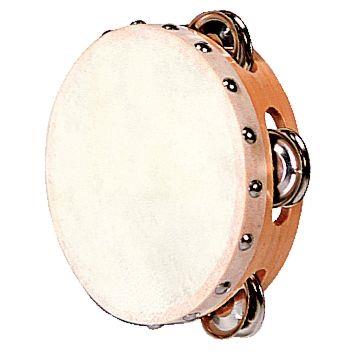 TAMBOURIN PEAU + CYMBAL D.15CM