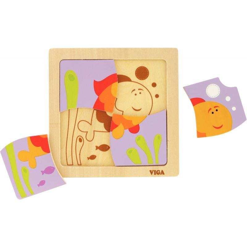 LOT 6 PUZZLES 1ER AGE 4P BOIS