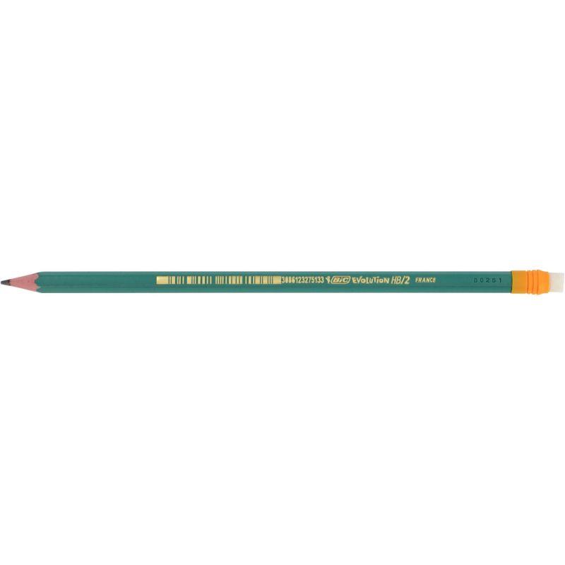 BTE 12 CRAYON EVOL BT GOMME HB