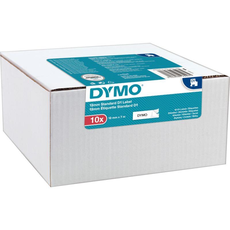 PACK 10 RECH DYMO D1 12MM N/B