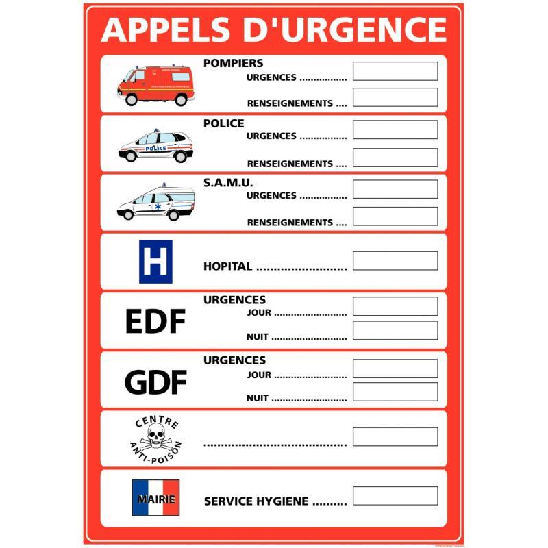 PANNEAU APPELS URGENCE