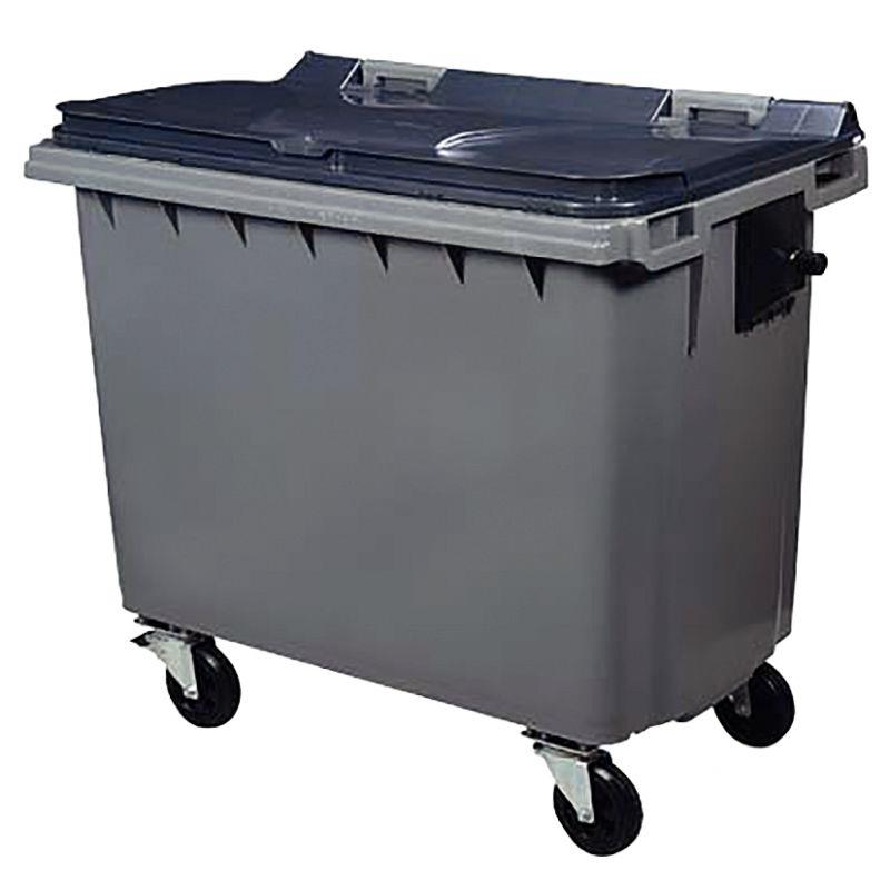 CONTENEUR 4ROUE 660L GRIS