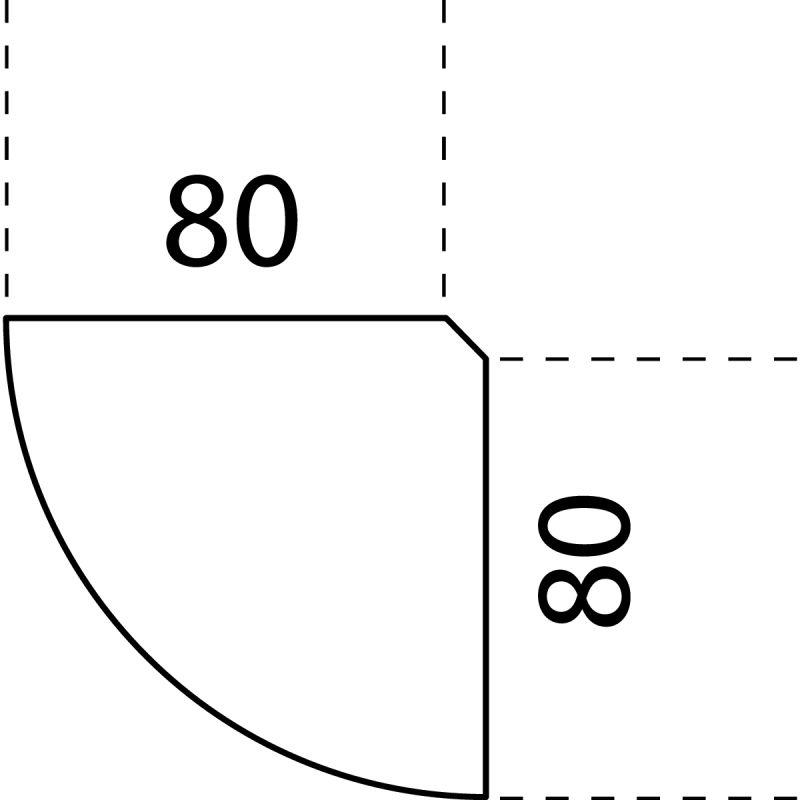 ANGLE LIAISON 90° 80X80 HETRE